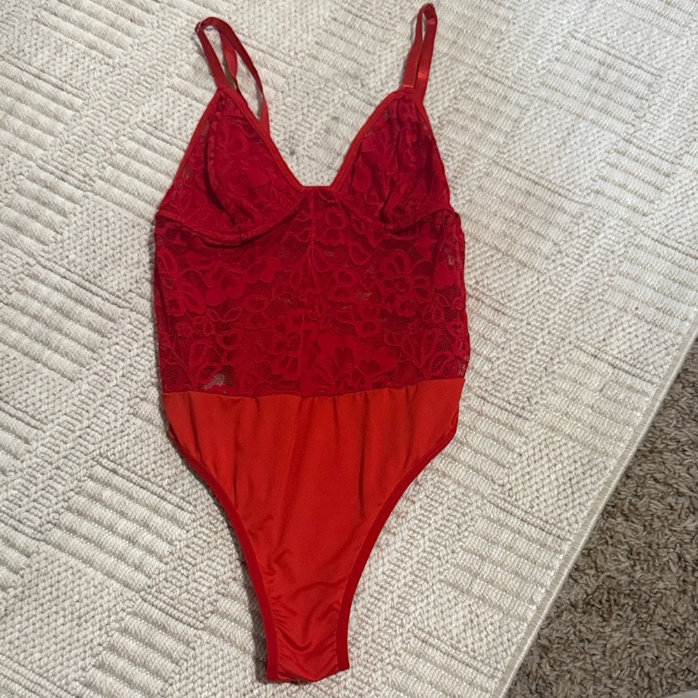 Red Lace Bodysuit